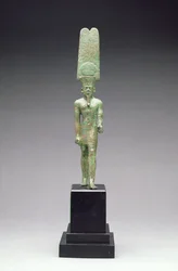 Figur av guden Amon-Re, troligen sen period (716-332 f.Kr.) (brons)